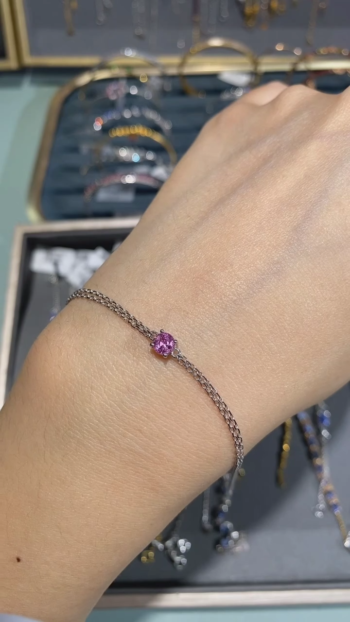 【闪购商品】蓝宝石手链18K金镶嵌手链