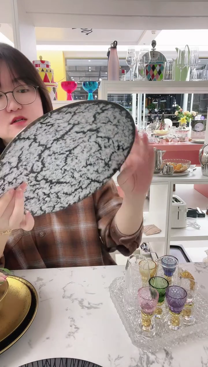 金陵 27cm 雪花纹 盘