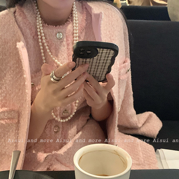 【是你大大钱】1Aisuiand 河津早樱粉色小香风千金秋冬外套