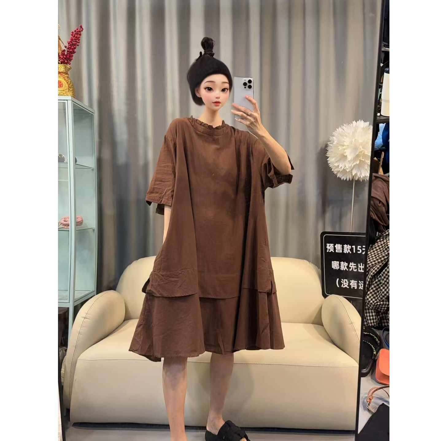 【文乐乐】夏季新款韩版洋气文艺慵懒风时尚休闲潮流百搭连衣裙6858