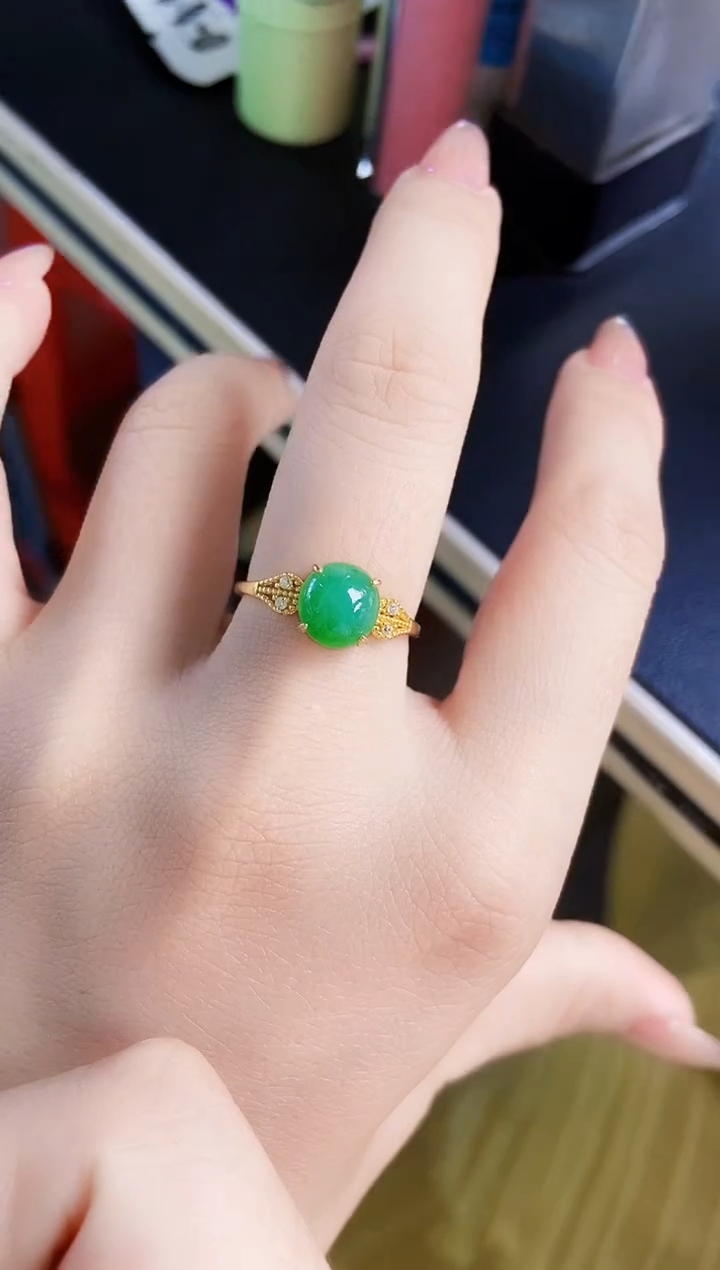 翡翠戒指银S925镶嵌21