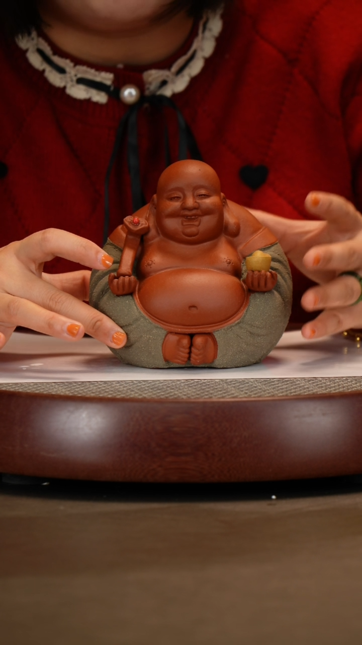 【闪购商品】紫砂茶宠清水泥如意弥勒