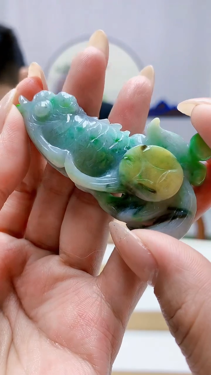 未镶嵌定制翡翠4868MM-毛货挂件48