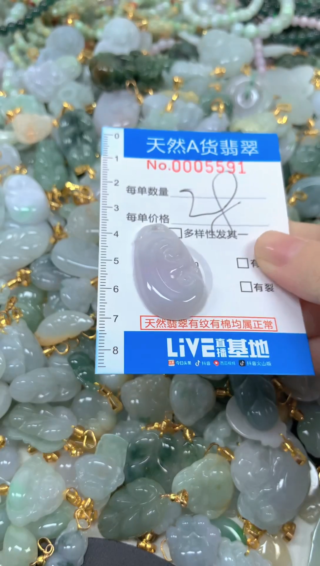 颈饰未镶嵌翡翠净货挂件-5591