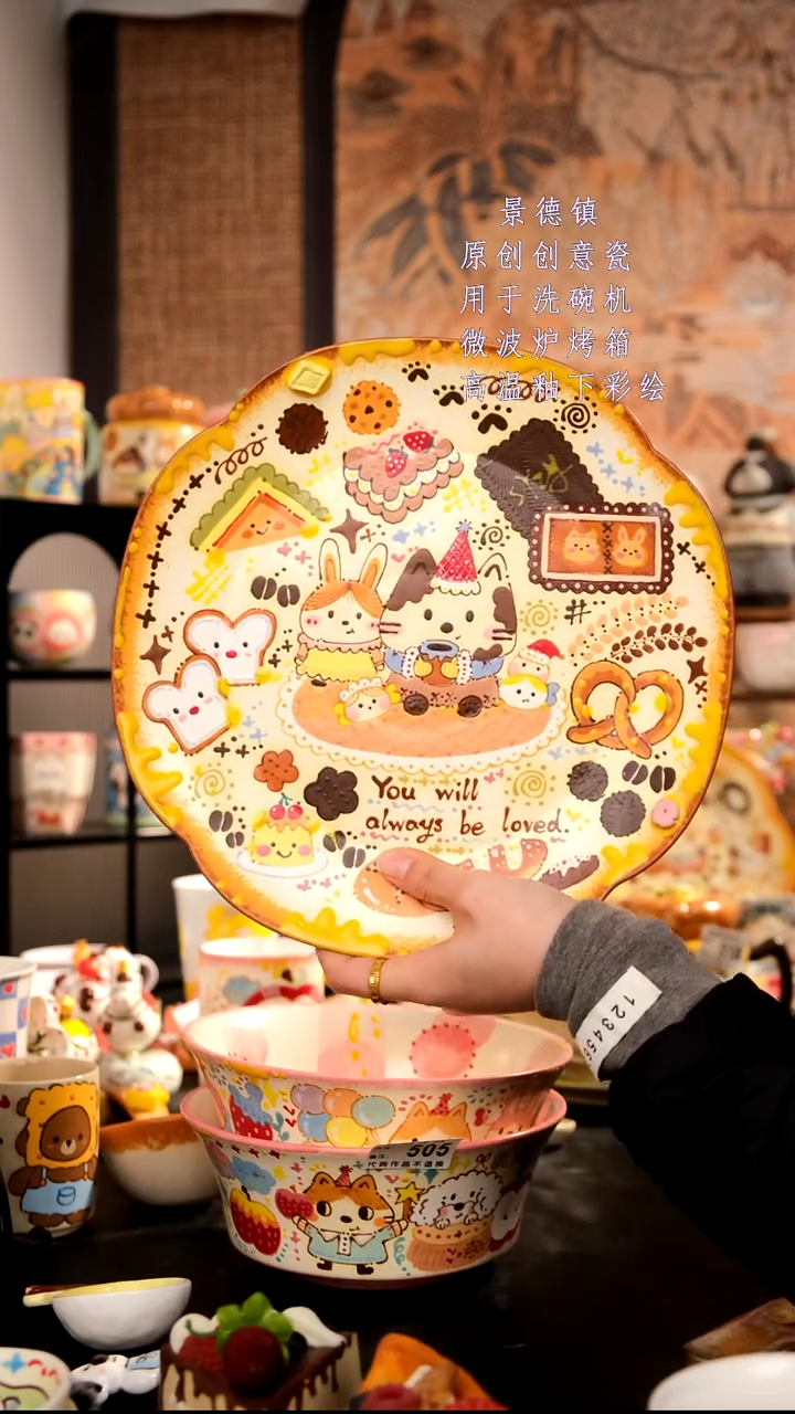 摆件陶旺的可以陶瓷手工手绘设计师款