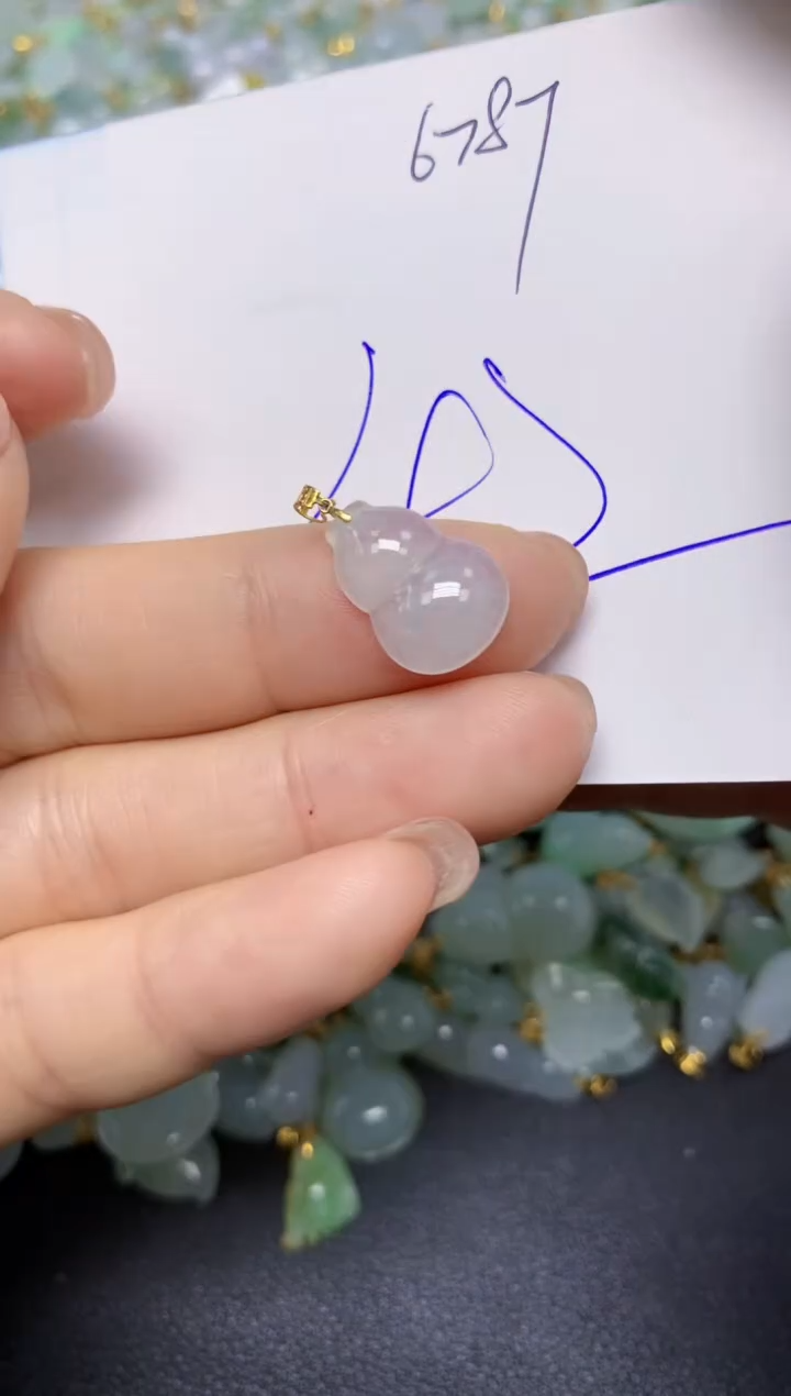 【闪购商品】翡翠挂件18K金镶嵌 天然翡翠A货