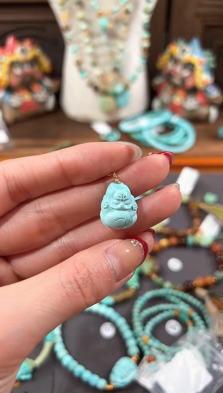 【闪购商品】绿松石提溜18K金镶嵌绿松石提溜