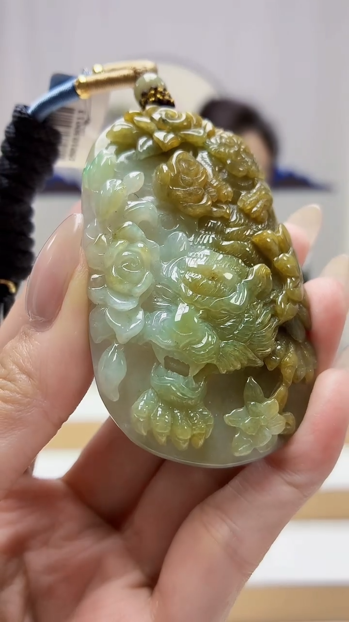 未镶嵌定制翡翠5160MM-毛货挂件85