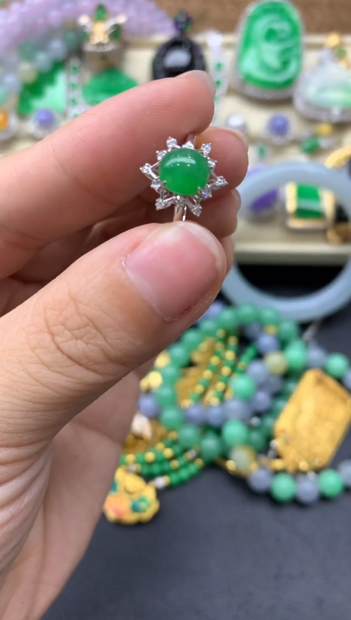 【闪购商品】翡翠戒指18K金镶嵌478-中国好珍宝