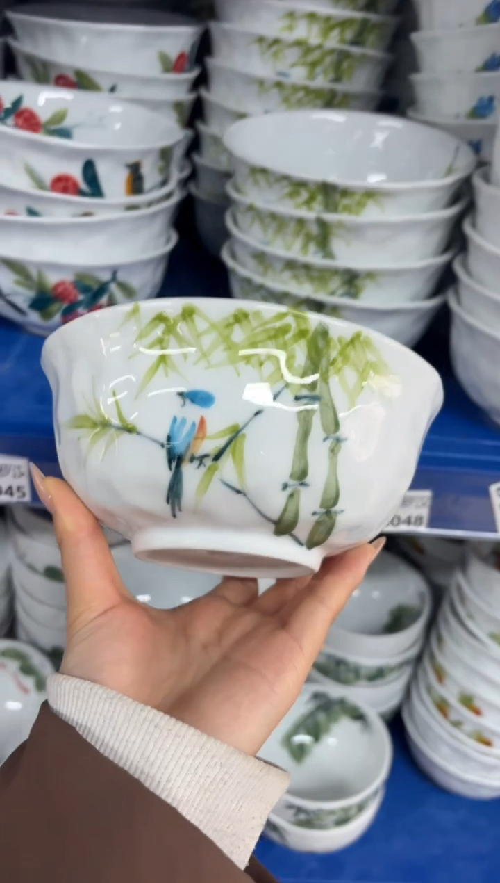 瓷片景德镇高温陶瓷食品级手绘釉中彩-捏捏碗
