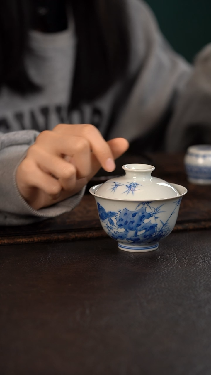 【闪购商品】杯聚澜堂竹报平安盖碗