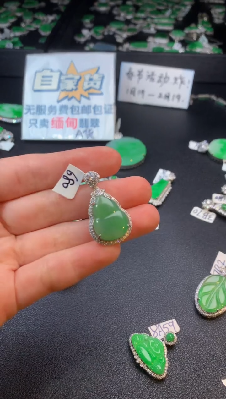 【闪购商品】翡翠颈饰银S925镶嵌翡翠