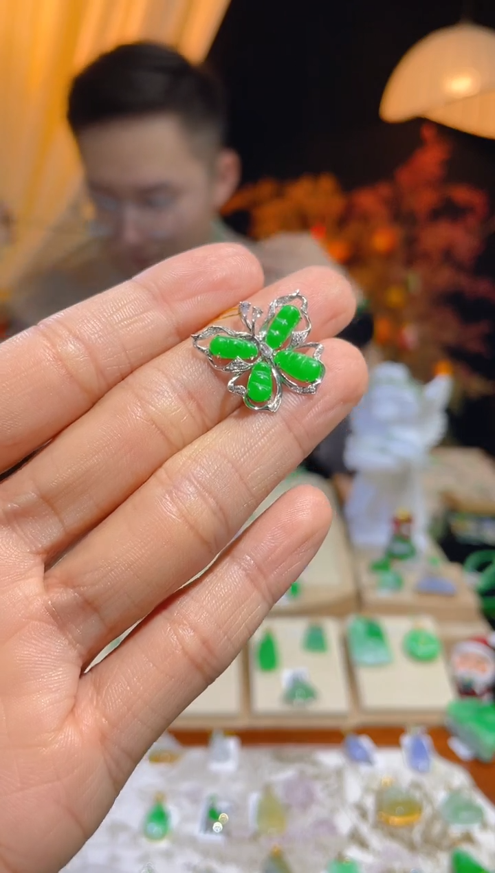 【闪购商品】翡翠颈饰18K金镶嵌假一赔三