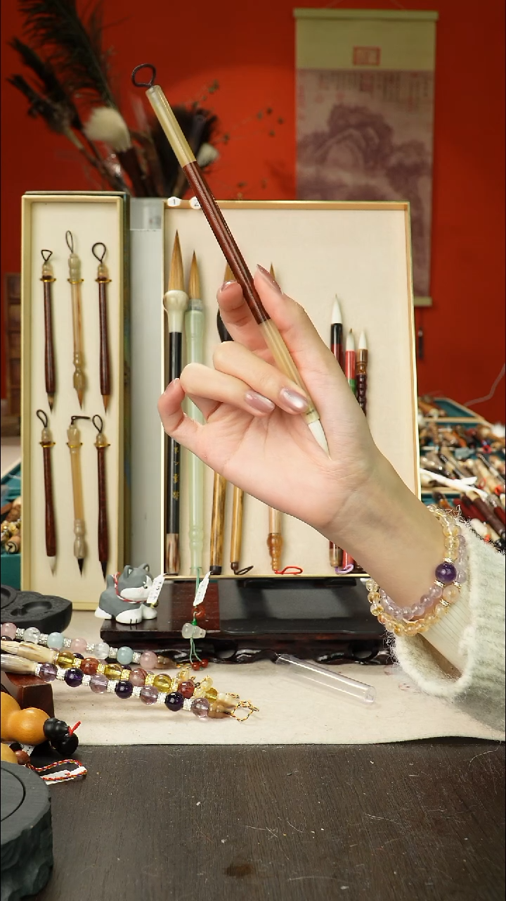 66号孤品高货毛笔链接 清水试笔 蘸墨不退