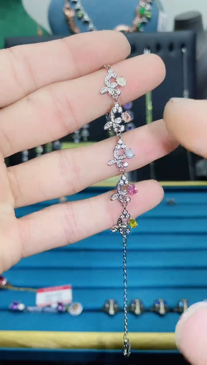 【闪购商品】碧玺手链银S925镶嵌11211