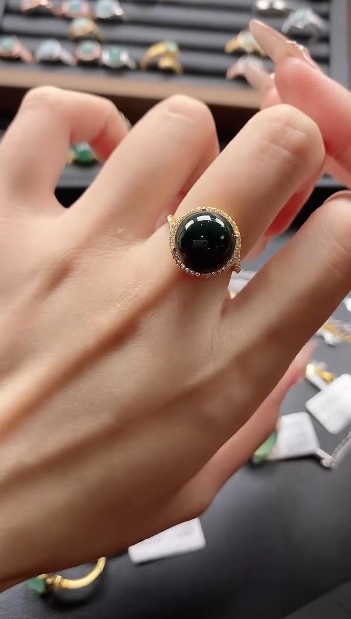 【闪购商品】翡翠戒指银S925镶嵌51151