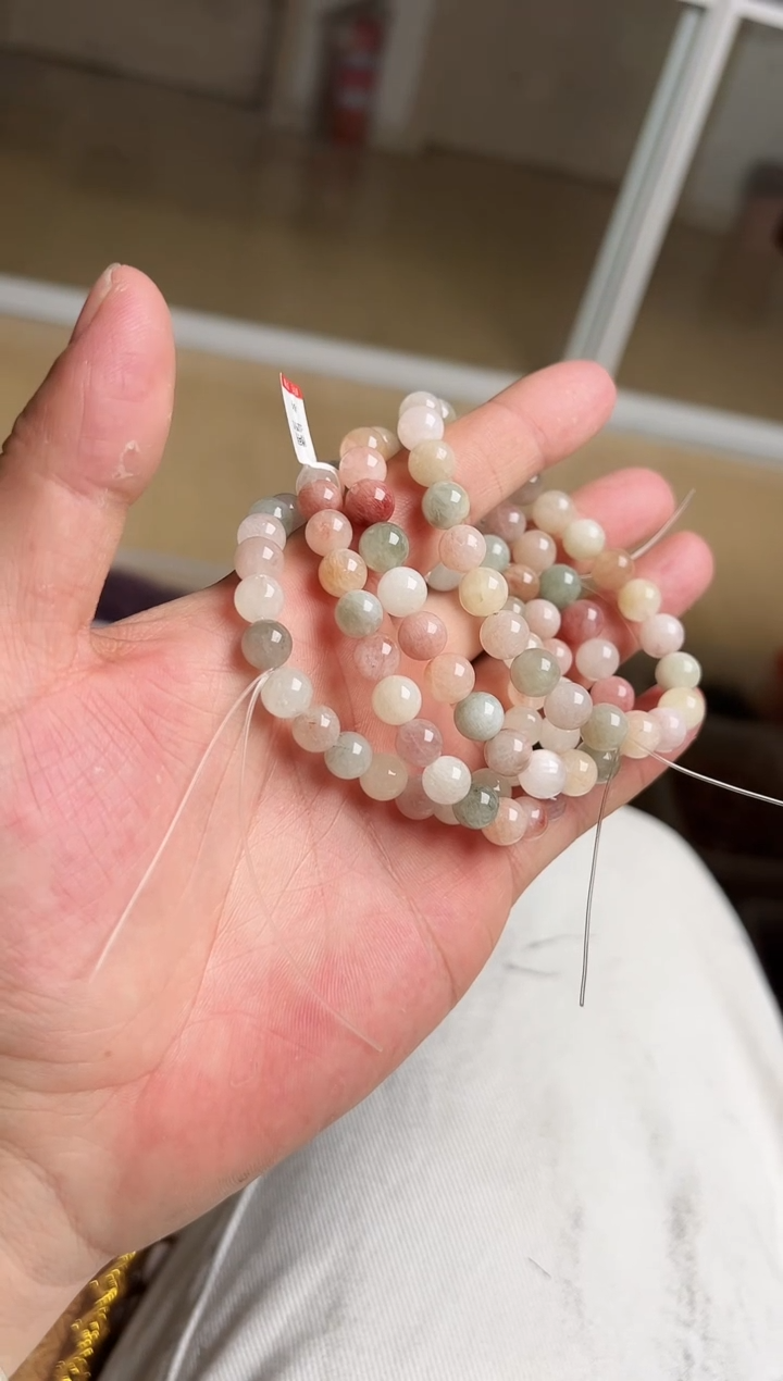 水晶手链未镶嵌彩兔毛手链007  卡8+