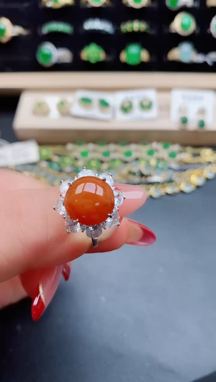 【闪购商品】翡翠戒指银S925镶嵌05850