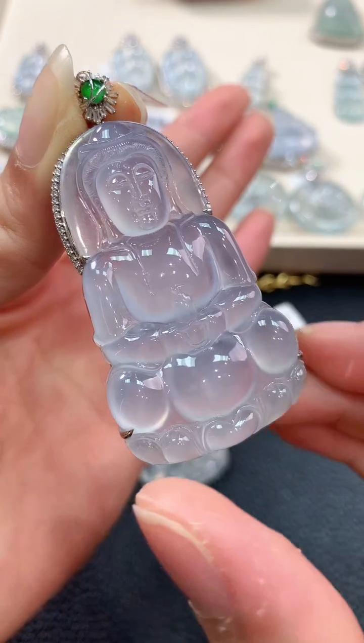 【闪购商品】翡翠吊坠(不含链)18K金镶嵌n97     