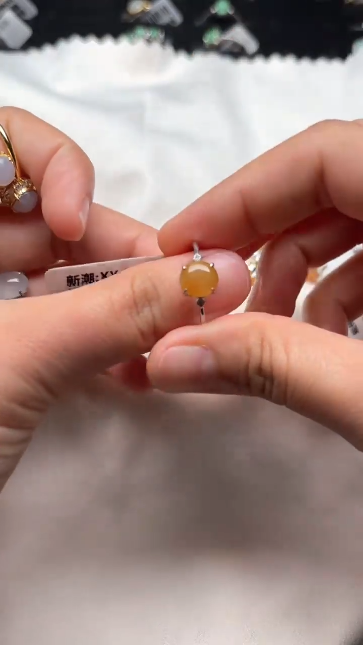 【闪购商品】翡翠戒指银S925镶嵌缅甸A货翡翠S925银镶嵌