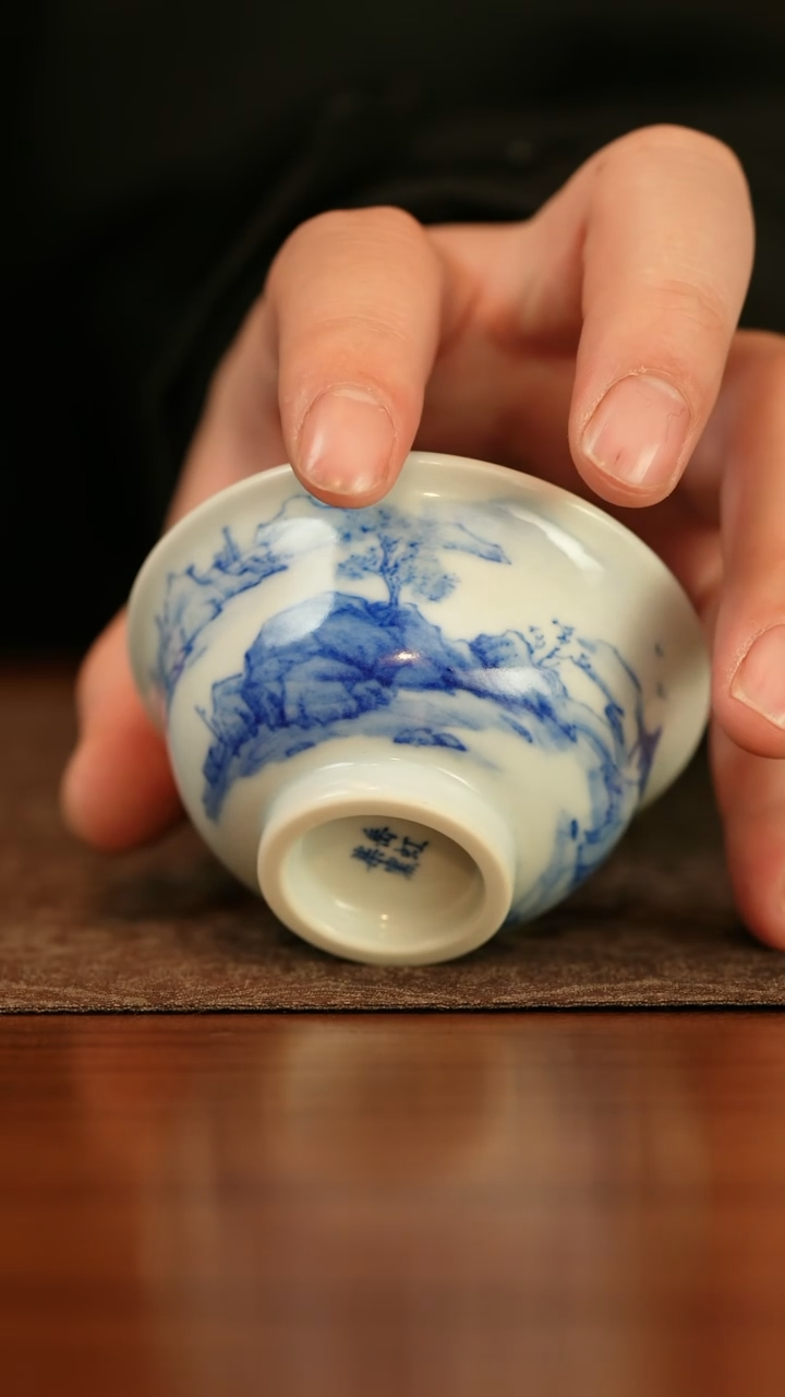 【闪购商品】垂虹万方青花柴窑山水小压手