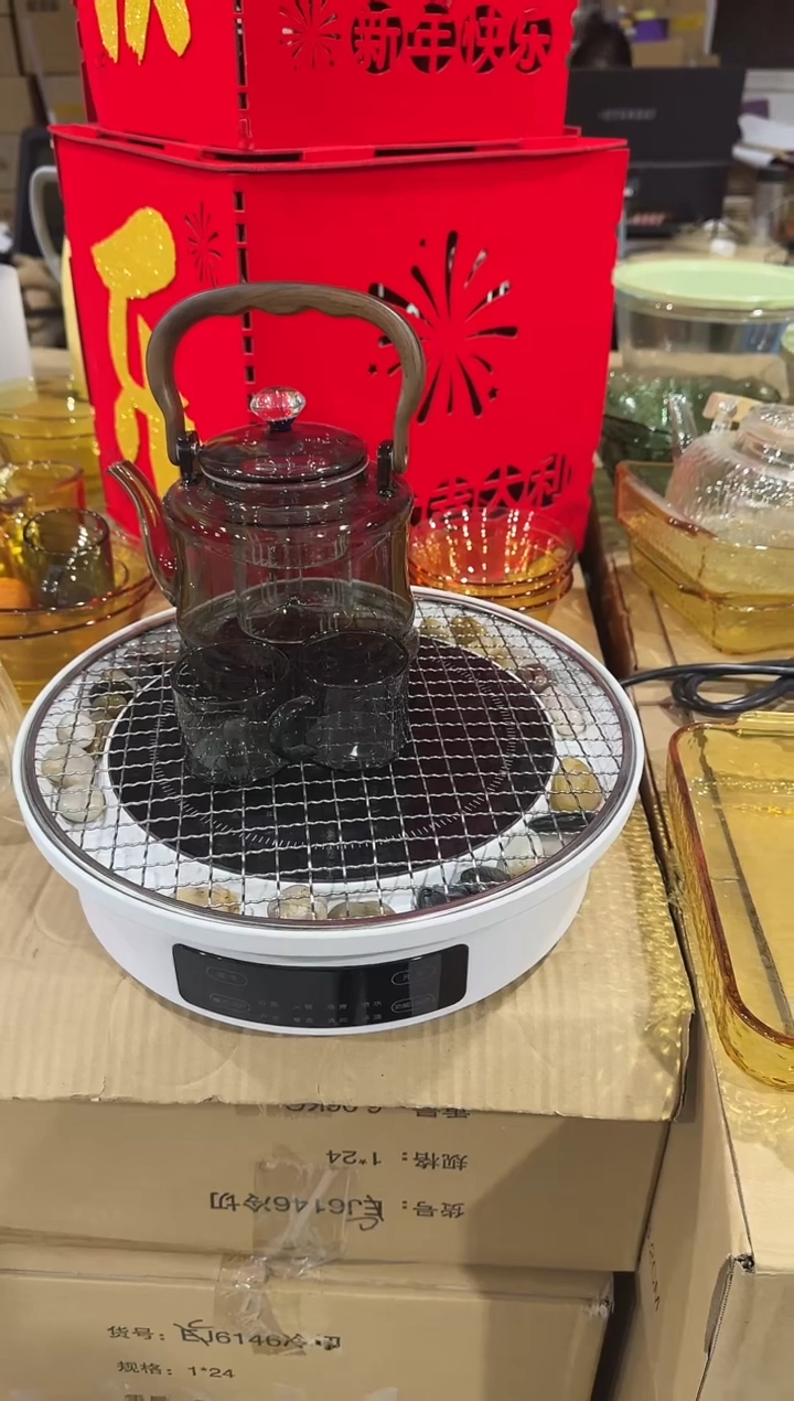 【闪购商品】水晶玻璃盖子款青苹果闪购价1炉+1壶+6杯