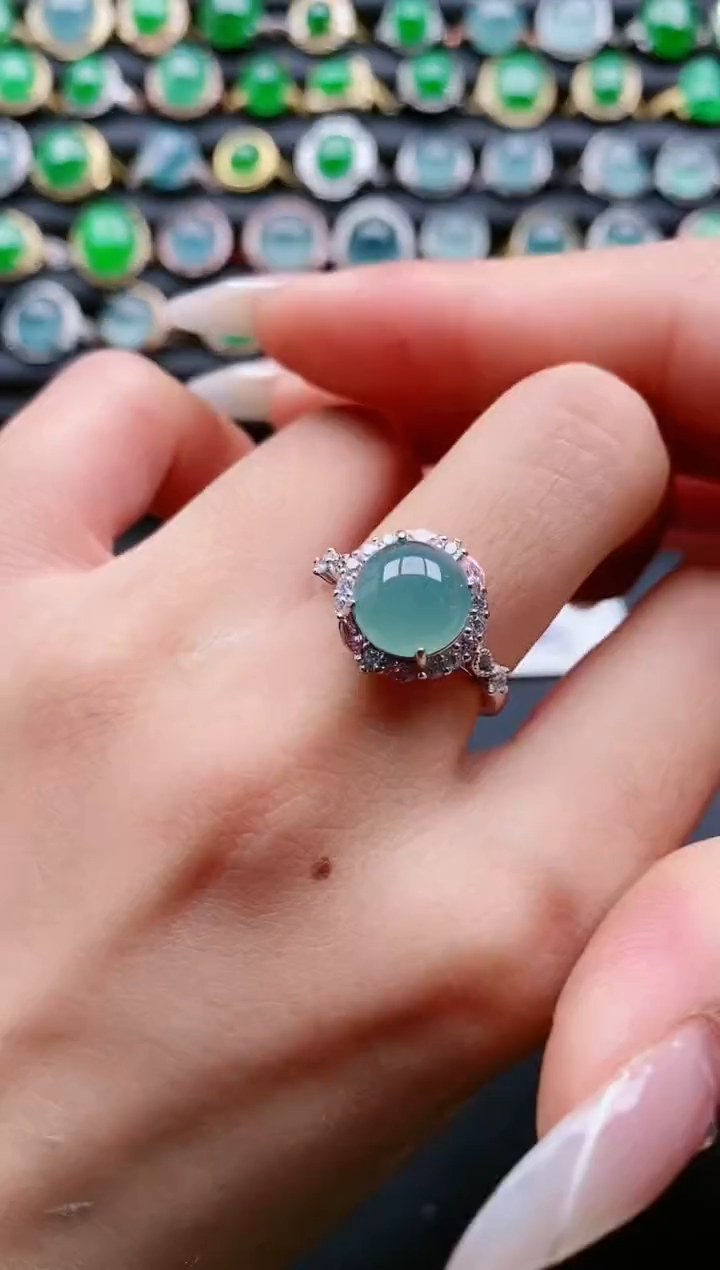 【闪购商品】翡翠戒指银S925镶嵌11111