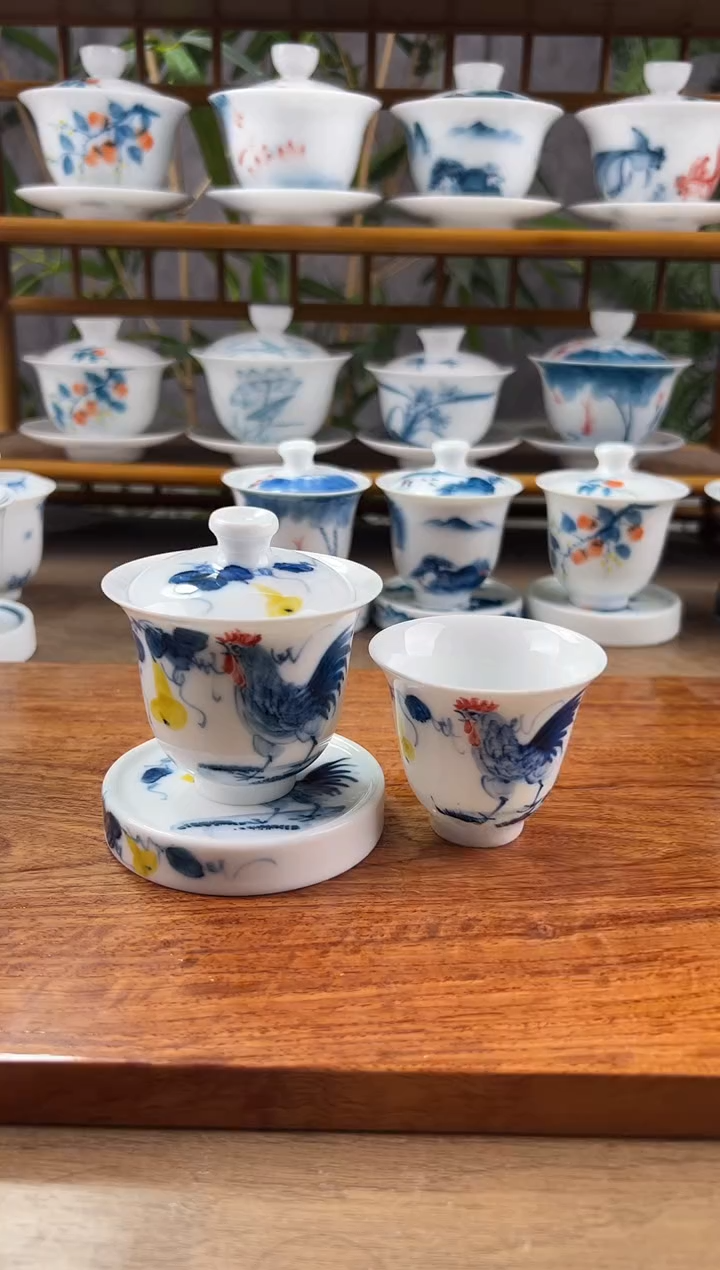 【闪购商品】微瑕公鸡美人备+小盖置+主人杯60cc