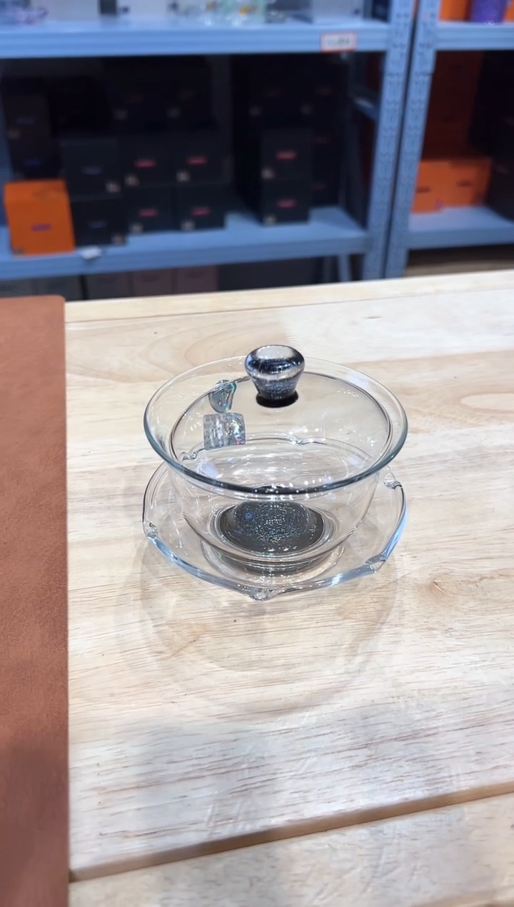 朱***?禾器沁莲盖碗黑金