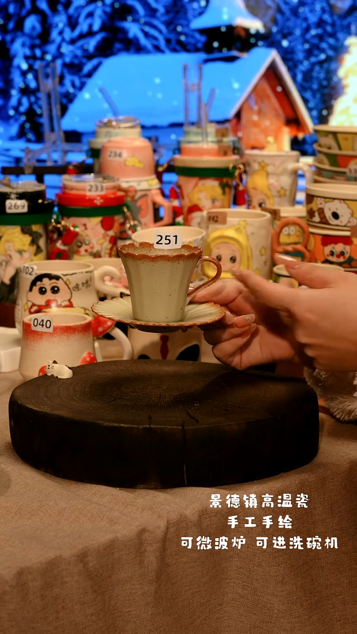 陶瓷251景德镇设计师款高温陶瓷手工手绘餐具盘子炖盅