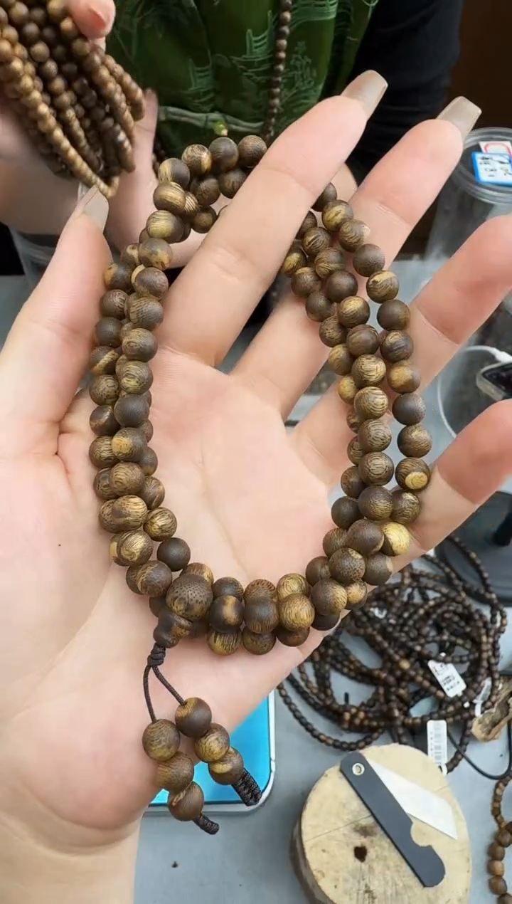 沉香手串0716白棋圆珠多圈多样性发一