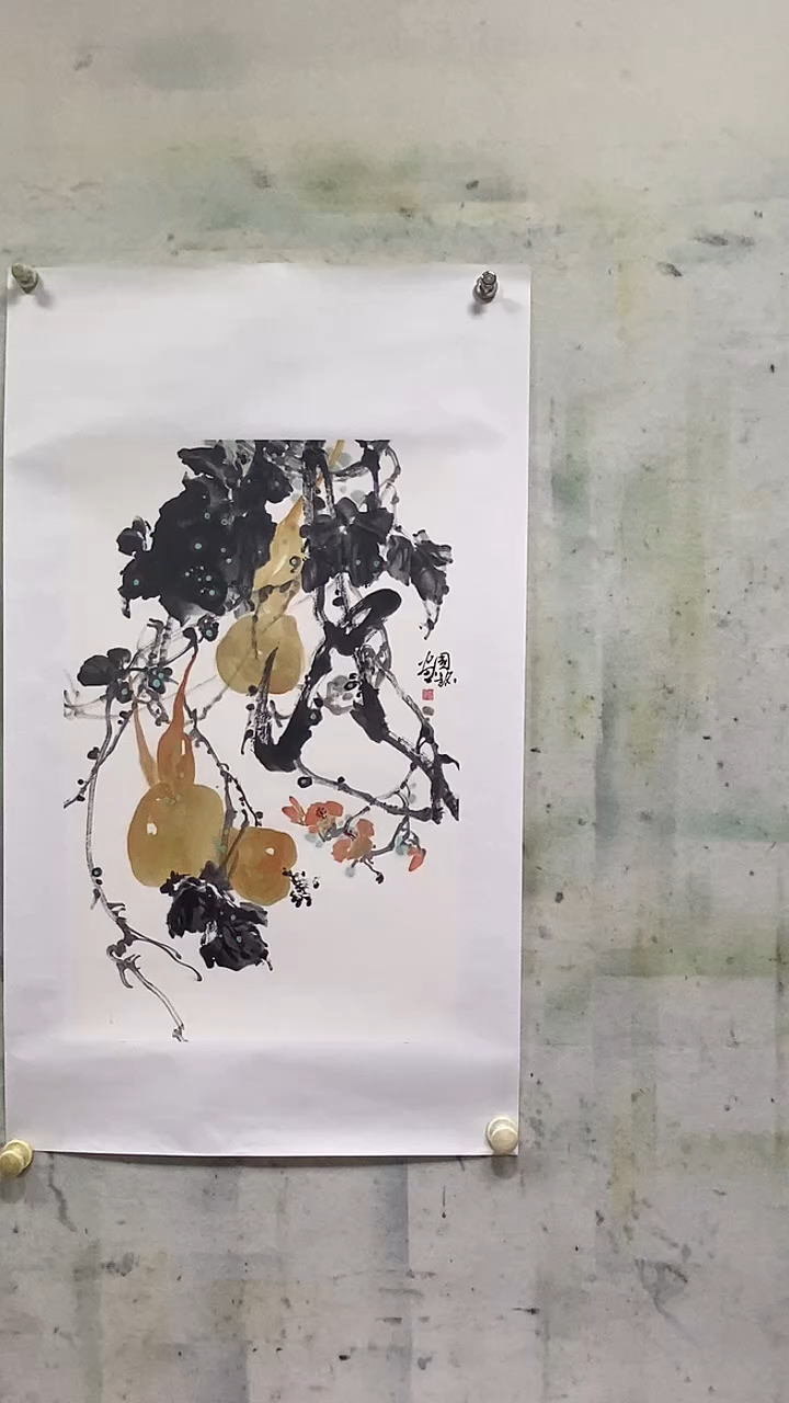 国画刘国铭手绘《福禄》8