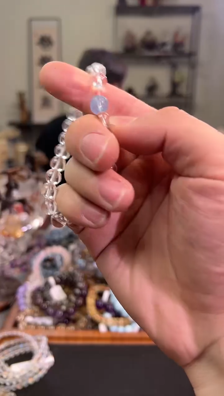 【闪购商品】烟晶手链未镶嵌8+mm白水晶手串（多样性发其一）