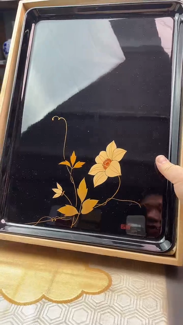 【闪购商品】盘轮岛涂漆器大茶盘