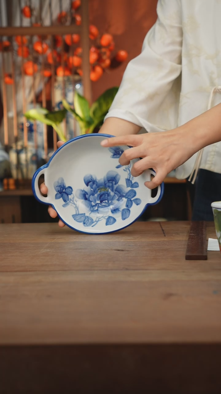 瓷片景德镇设计师釉下手绘陶瓷餐具