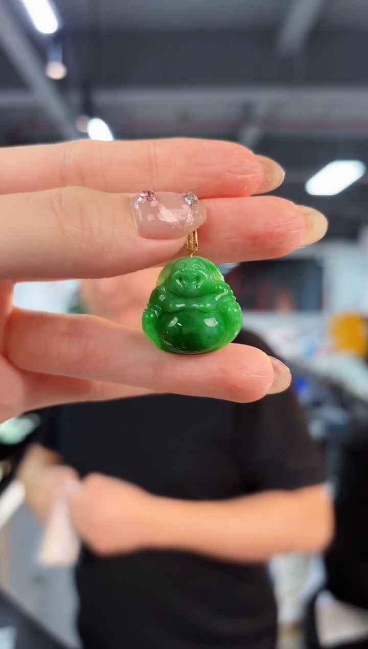 【闪购商品】翡翠颈饰18K金镶嵌缅料A货/支持复检/一件