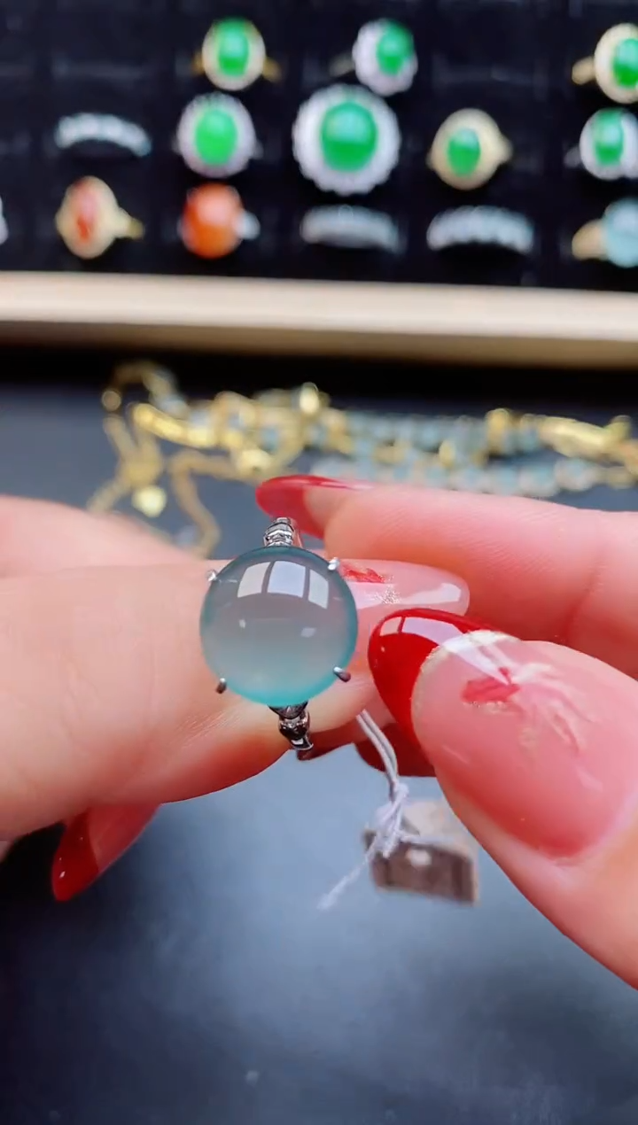 【闪购商品】翡翠戒指银S925镶嵌12121