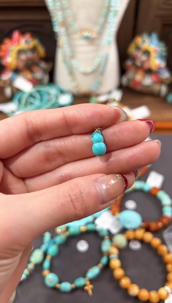 【闪购商品】绿松石提溜18K金镶嵌绿松石提溜