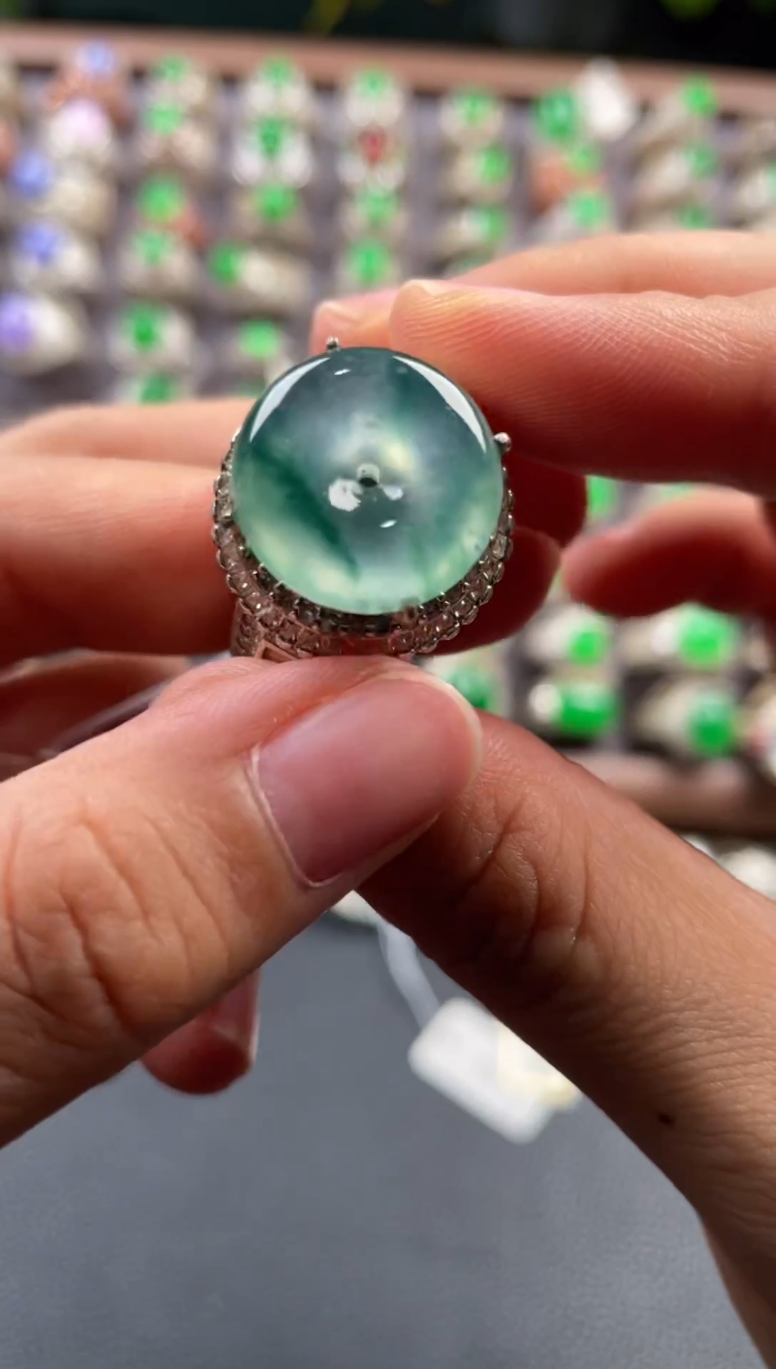 未镶嵌定制翡翠天然缅甸翡翠戒面 11.6