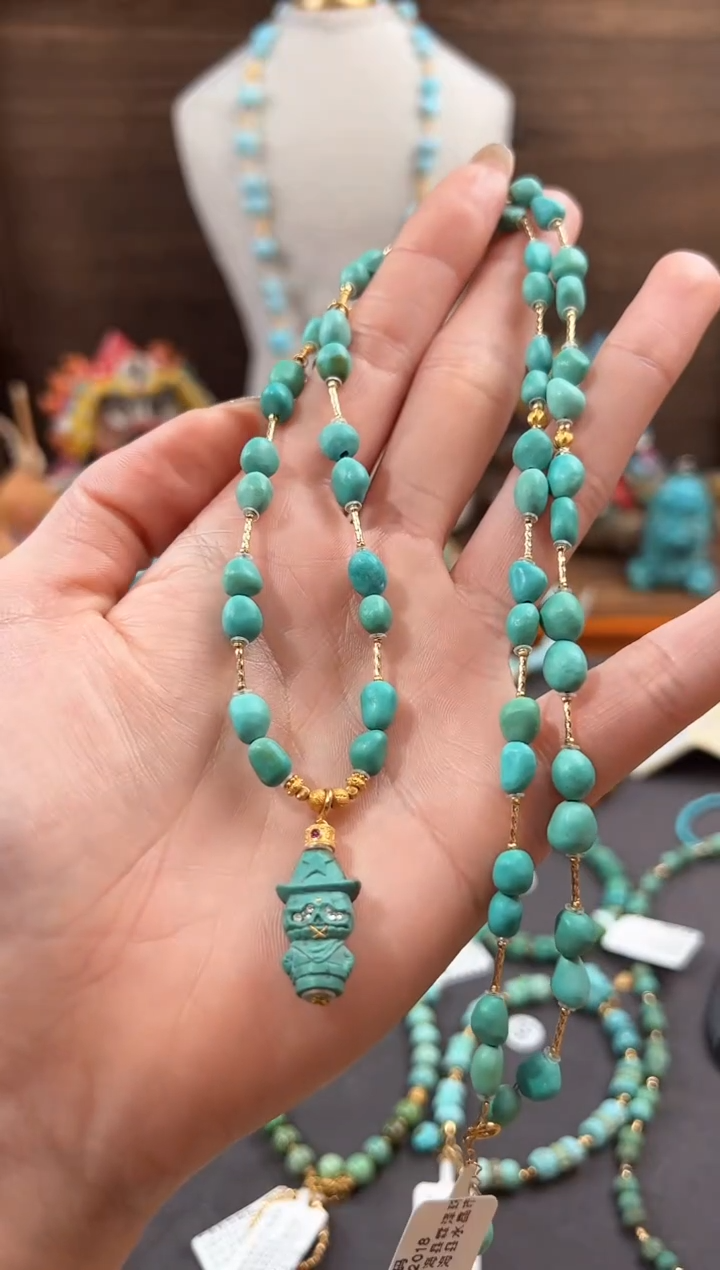 【闪购商品】绿松石颈饰18K金镶嵌绿松石项链