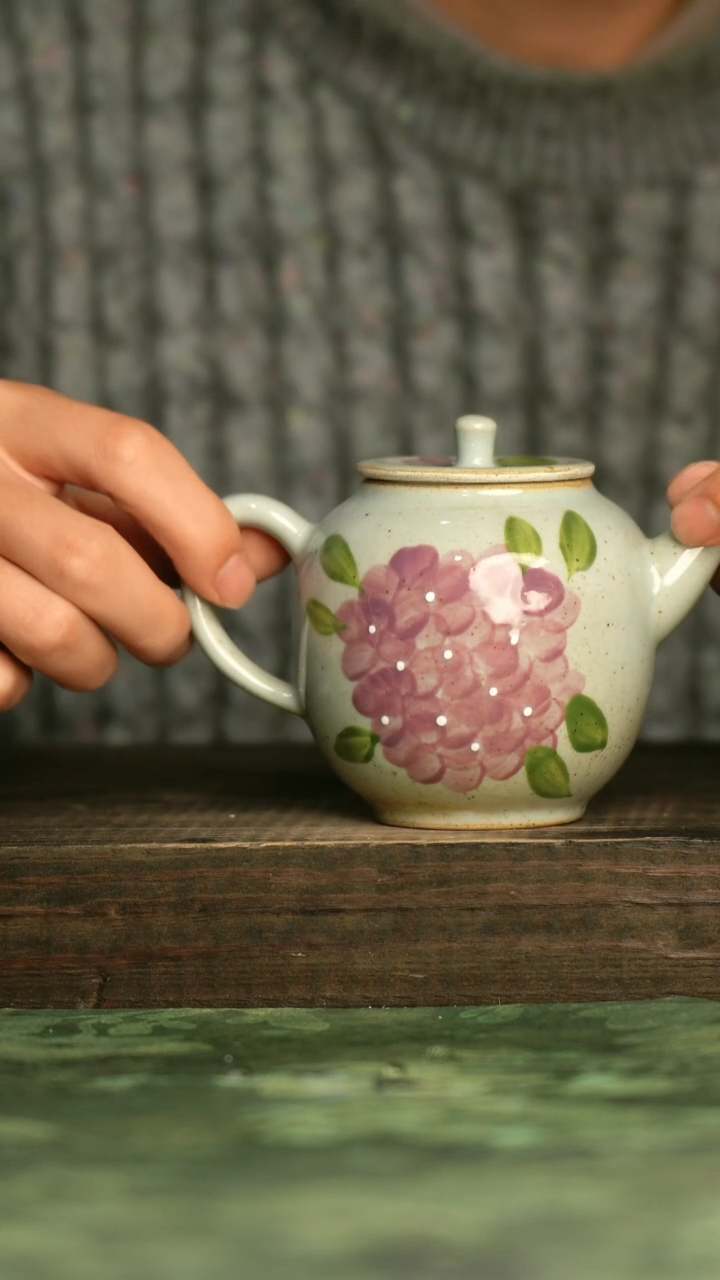 陶瓷青诗集手工手绘瓷器