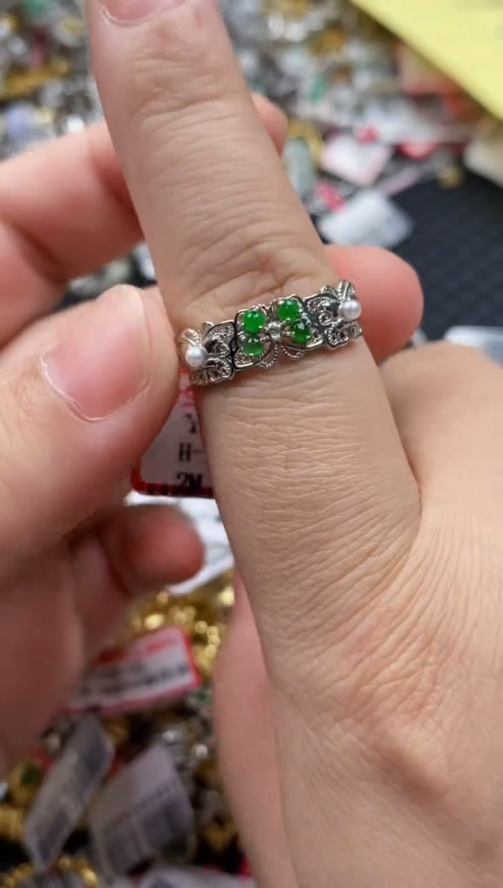 【闪购商品】翡翠戒指银S925镶嵌11111-2