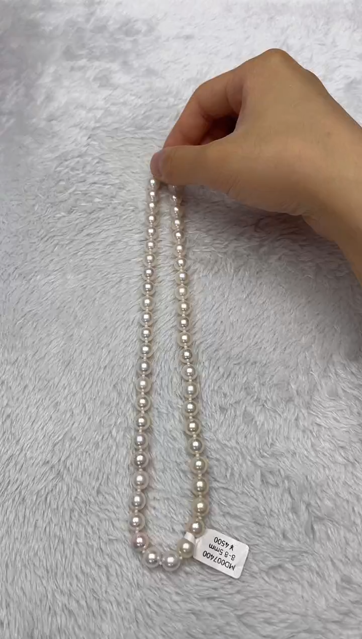 海水珍珠银S925镶嵌项链AK8-8.5mm