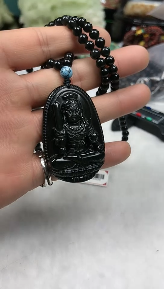 【闪购商品】黑曜岩吊坠(赠链)合金生肖鸡守护神