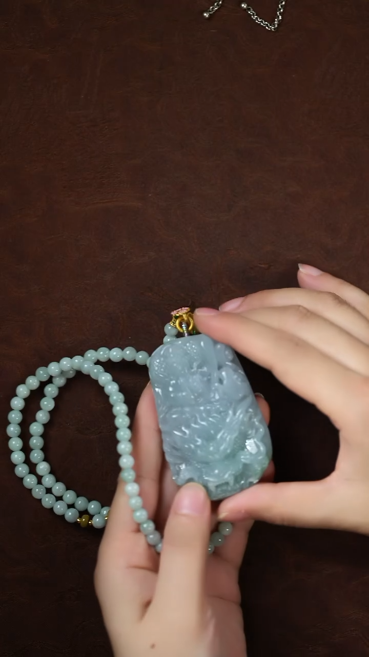 未镶嵌挂件翡翠闪购 玉龙观音
