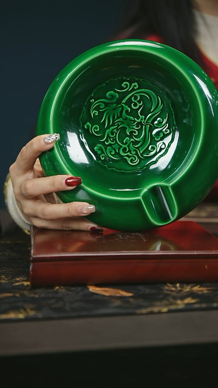 【闪购商品】瓷堂里郎窑绿雪茄缸