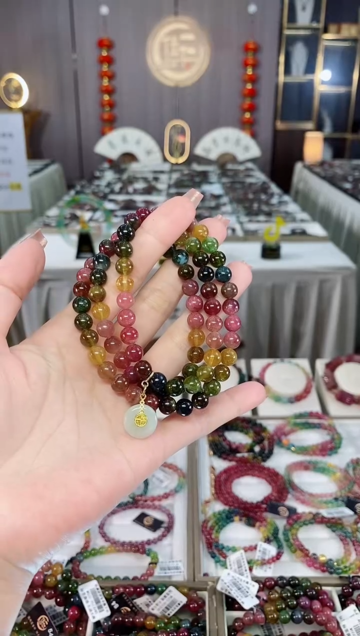 未镶嵌老矿碧玺三圈手串7mm+碧玺hon多样性发货一条