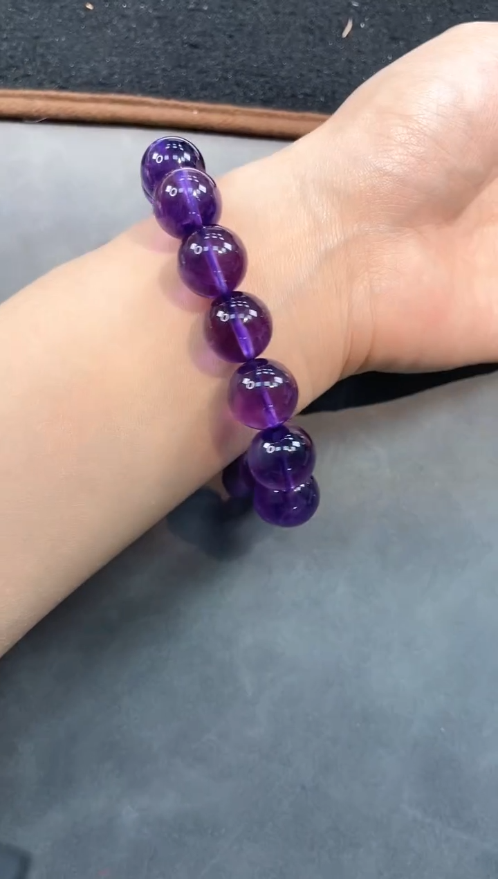 【闪购商品】紫晶手链未镶嵌86号浅乌拉圭紫水单圈14mm