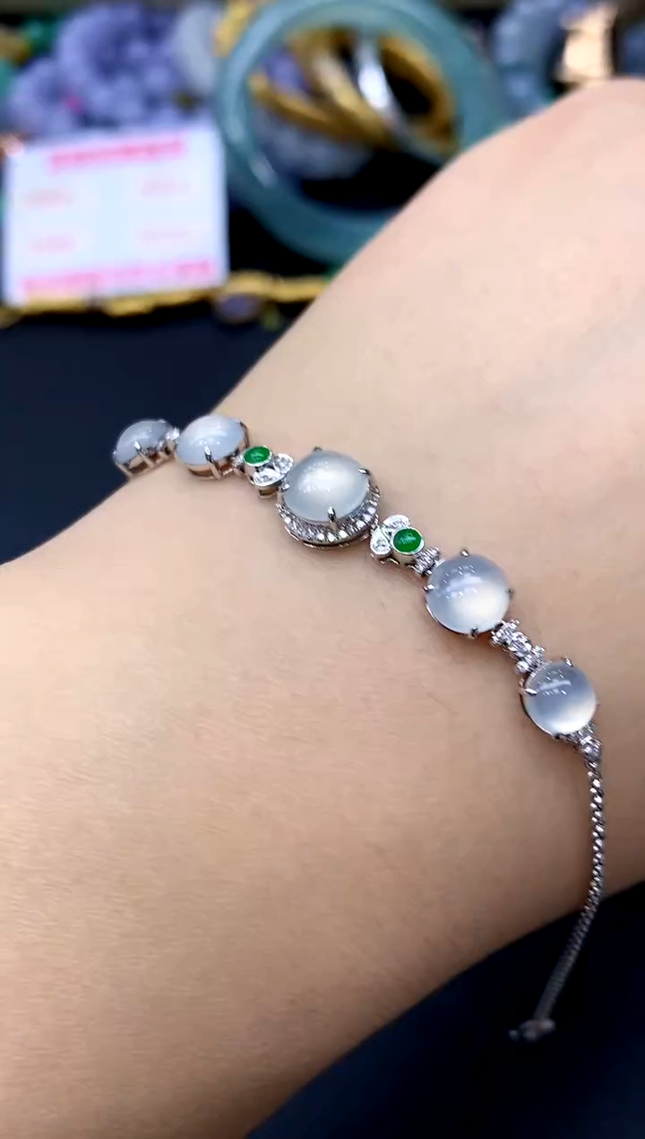 18K金镶嵌手链翡翠329-中国好珍宝