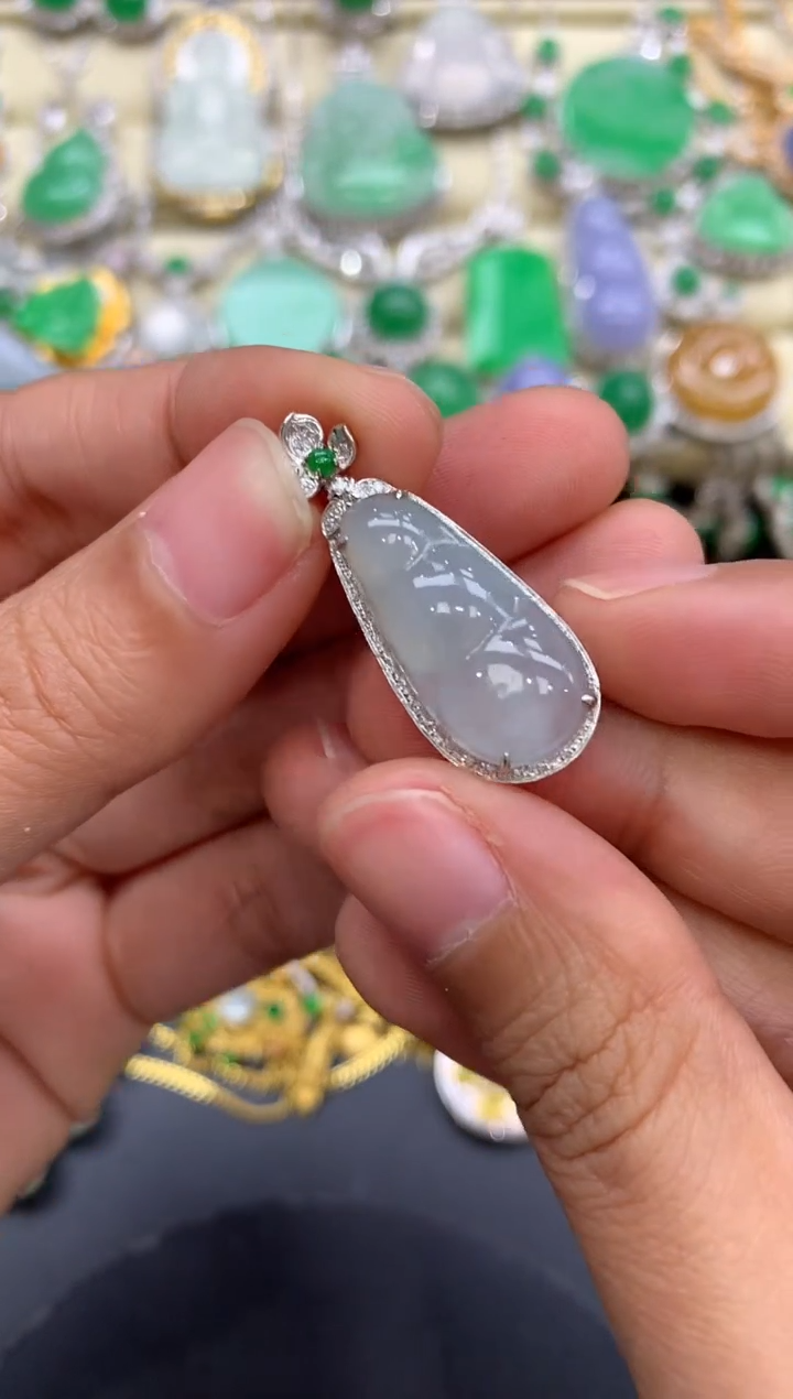 【闪购商品】翡翠颈饰18K金镶嵌221-中国好珍宝